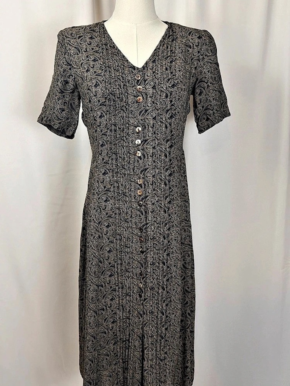 Vintage Carole Little Pattern Midi Dress Size 4